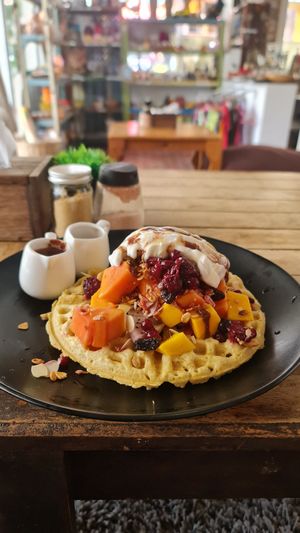 Fully loaded waffles at Eat.Co in Koh Phangan