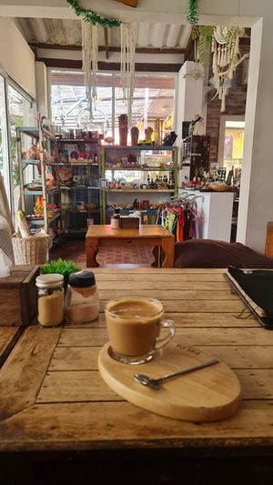 Flat white with oat milk at Eat.Co in Koh Phangan