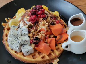 Loaded waffle #Veganuary at Eat.Co in Koh Phangan