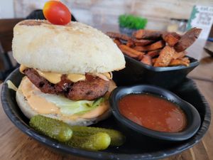 Meaty mushroom burger at Eat.Co in Koh Phangan