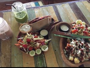 beetroot burger & mushroom kebab over mashed potatoes. Everything to die for!!  at Eat.Co in Koh Phangan