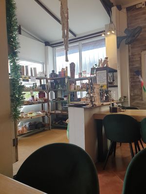 Little shop inside at Eat.Co in Koh Phangan