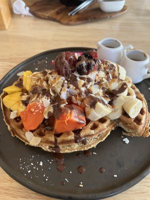 Gluten free and vegan pancakes   at Eat.Co in Koh Phangan