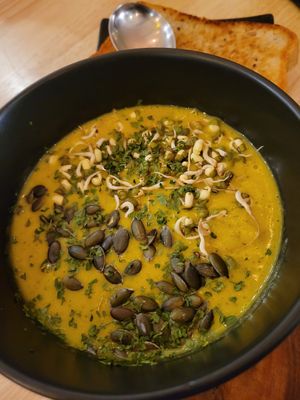 Pumpkin soup at Eat.Co in Koh Phangan