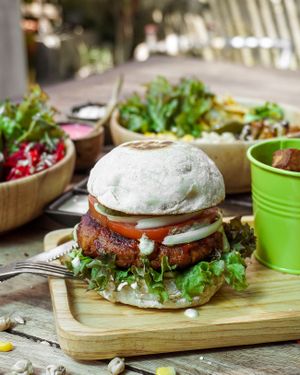 Mushroom Burger at Eat.Co in Koh Phangan