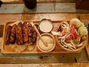 Teriyaki Tempeh with mashed potatoes at Eat.Co in Koh Phangan