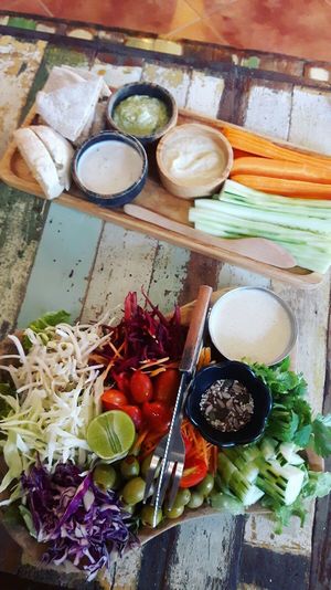 Rainbow Salad and Spreads & Co (Sample of their different spreads, highly recommended)  at Eat.Co in Koh Phangan