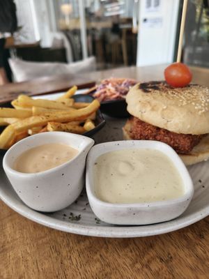 schnitzel burger at Eat.Co in Koh Phangan