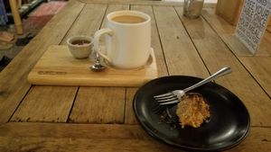 coconut peanut butter bom bom and chai. at Eat.Co in Koh Phangan