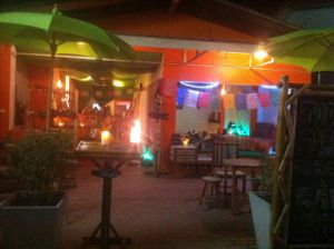 Front of restaurant in evening at Eat.Co in Koh Phangan