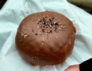 Chocolate Cookie vegan donut  at Coffee Conscious in Berkeley