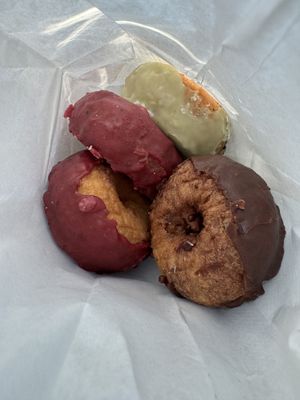 Blueberry, matcha and chocolate cake donuts   at Coffee Conscious in Berkeley