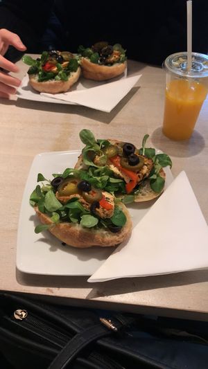 Vegan tofu sandwich  at Miazsz in Krakow