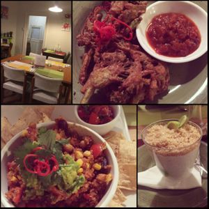 pakora, chilli and tapioca  at Pure Green Vegan in Adelaide