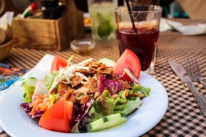 tempeh salad at Vegetalia - Raval in Barcelona