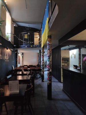 Restaurant from downstairs at Belzepub in Prague
