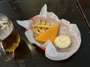 fried cheese  at Belzepub in Prague