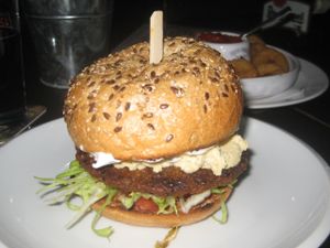 Vegan Moroccan Burger at Belzepub in Prague