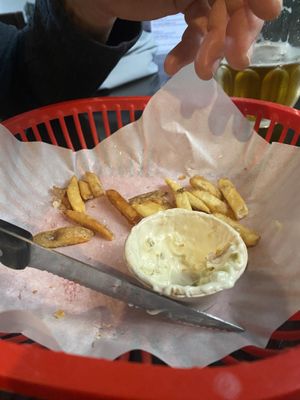 This was cauliflower and chips yum  at Belzepub in Prague