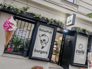 Facade at Belzepub in Prague