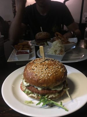 Best vegan burger at Belzepub in Prague