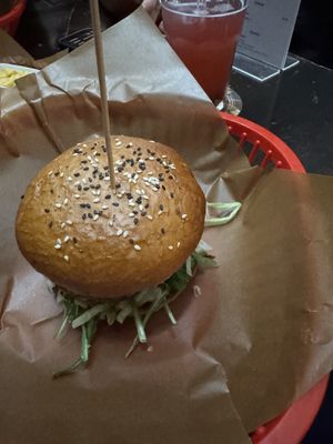 Golden Classic with homemade steak — 🤤!!  at Belzepub in Prague