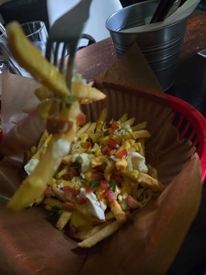 Loaded fries at Belzepub in Prague
