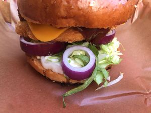 My nochicken burger  at Belzepub in Prague