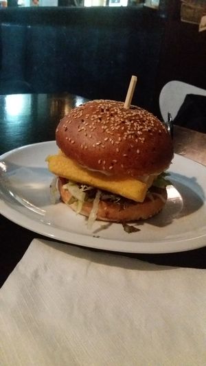 fried cheese (vegan) at Belzepub in Prague