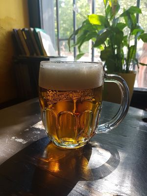 Nice cold beer at Belzepub in Prague