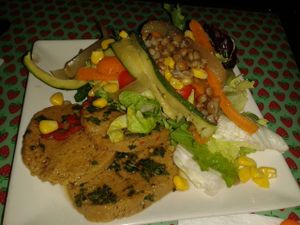 Seitan marinado at Enjoy Vegan in Barcelona