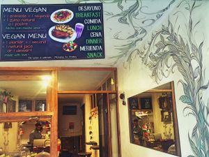 inside at Enjoy Vegan in Barcelona