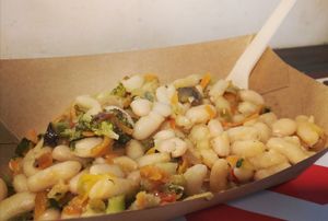 Beans and veggies at Enjoy Vegan in Barcelona