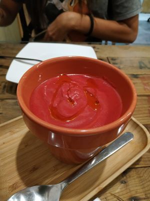 Salmorejo de remolacha at Sesamum in Albacete
