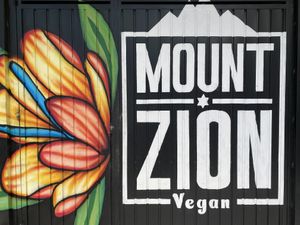 Out front.  at Mount Zion Vegano in Sao Paulo