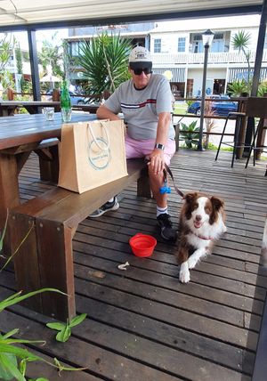 Covered outdoor area, dog friendly at Yami's Vegetarian Kitchen in Brunswick Heads