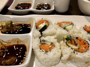 Pickled carrot sushi at Indochine Vegan in San Francisco