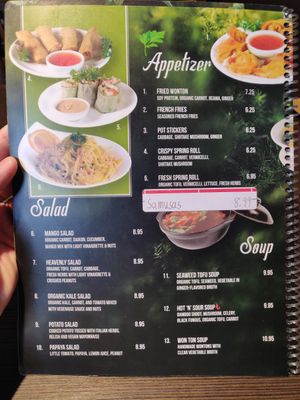 Menu p1 at Indochine Vegan in San Francisco