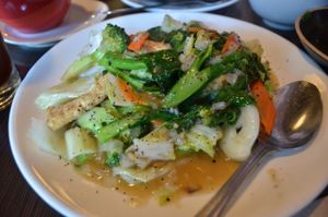 Deluxe Vegetables: Seasonal vegetables, organic tofu, and shiitake mushroom wok-fried in
house special sauce. at Indochine Vegan in San Francisco