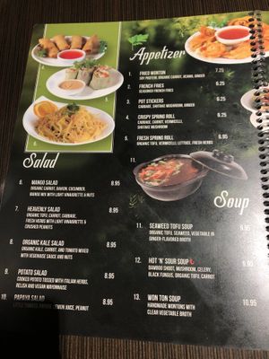 Menu at Indochine Vegan in San Francisco