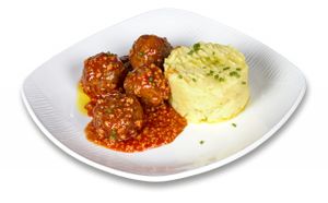 Albondigas at Happy Day Vegetariano in Barcelona