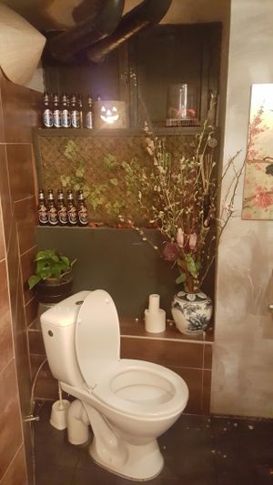 the cute bathroom  at Cat Tuong in Berlin