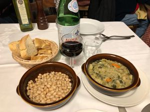 Ribollita, Zolfini beans and bread  at Trattoria Enzo e Piero in Florence
