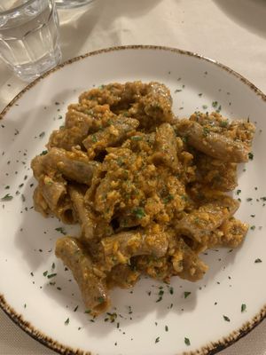 Seitan wholewheat pasta- unreal  at Trattoria Enzo e Piero in Florence