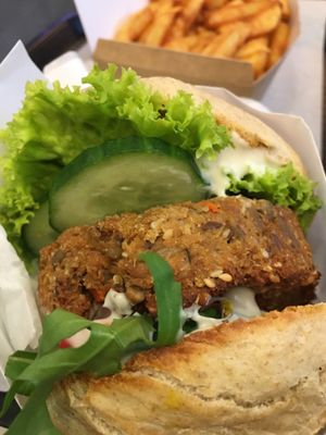 This is the “i krowa cała” burger. at I Krowa Cala in Gdynia