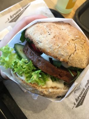 Seitan burger  at I Krowa Cala in Gdynia