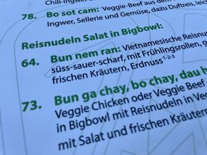 menu at Well Being II in Cologne