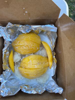 Sweet sticky rice with coconut with mangoes   at Lemongrass Bistro in Martinez