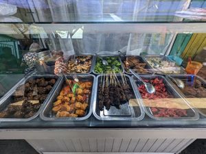 Daily spread. There's a few new ones to try on a daily basis.  at Vegetarian Restaurant in Jakarta