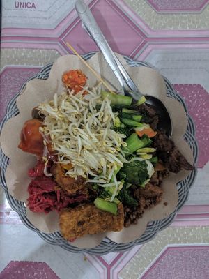 A sample of almost everything available that day :) at Vegetarian Restaurant in Jakarta